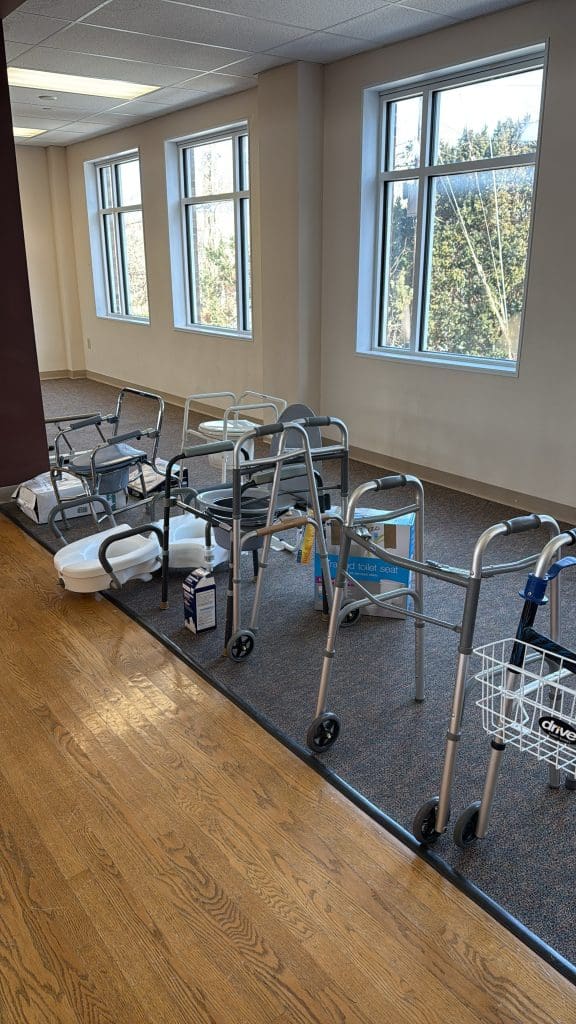 Walkers, commodes and mobility equipment brought to the swap